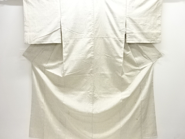 JAPANESE KIMONO / ANTIQUE HITOE KIMONO / SILK / TOKAMACHI TSUMUGI / WOVEN ABSTRACT PATTERN